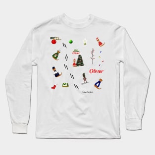 Oliver The Otter Christmas (Random Pattern) Long Sleeve T-Shirt